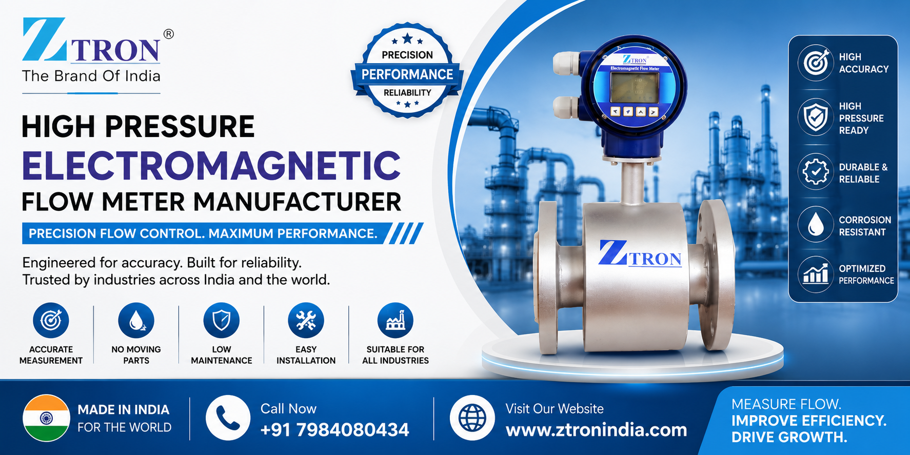High Pressure Electromagnetic Flow Meter Manufacturer